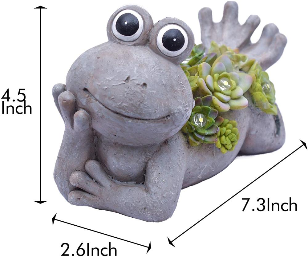 Froschgartenstatuen mit solaren Leuchten