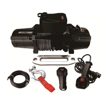 Electric Lift Car Winch with Remote Control - 12000lbs Vertical Lifting with Nylon Rope