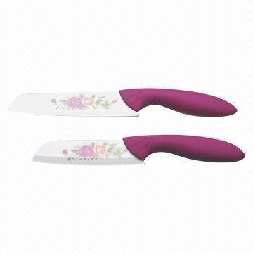 Classic Ceramic Knives with Flower Printing Design
