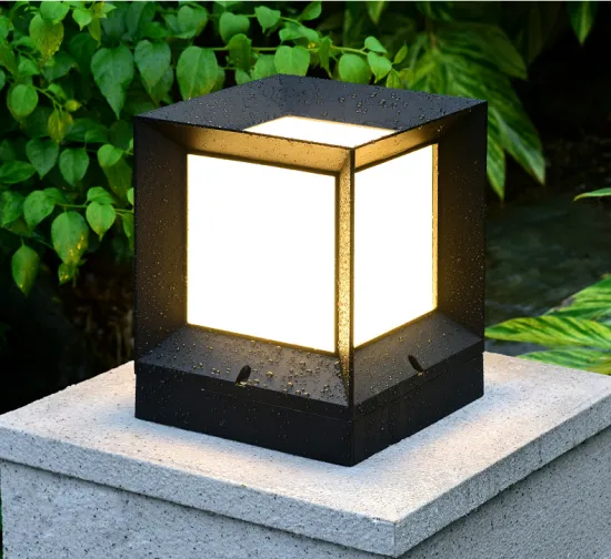 Modern Waterproof Outdoor Hotel Resort Bollard: Cube Shape Garden Pillar Lawn Light