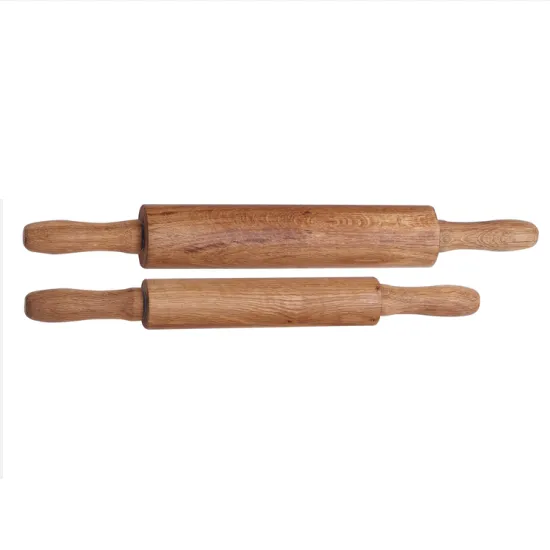 Oak wood rolling pin with handle