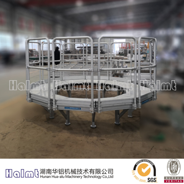 Aluminum Round Shape Walkways with Guardrails for Factory