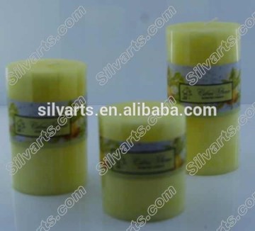 different size scented pillar candle