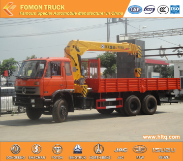 RHD Dongfeng 6x4 210hp รถบรรทุกติดเครน