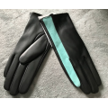 Fashionable leather gloves black color