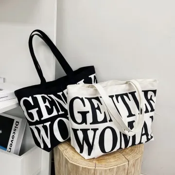 Custom Printed Logo Gentle Woman Canvas Bag