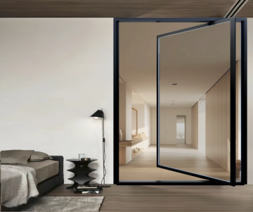 180° Rotating Aluminum Frame Glass Entry Door for Center Front Pivot Design with Bulletproof Security