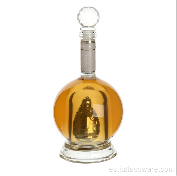 Botella de decoración para el hogar Botella de vidrio de whisky Botella de licor
