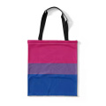 Pride Rainbow Flag Canvas Tote Bag dengan ritsleting