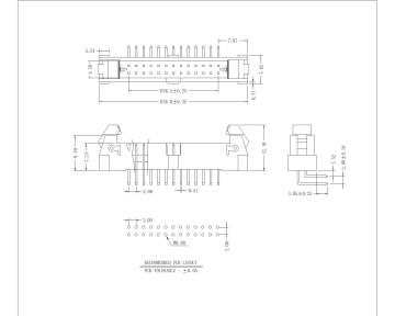 2,00 mm Ejector Header 90° med kort spärr