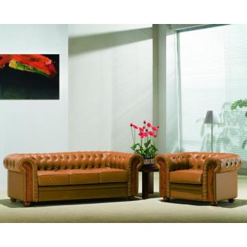 Furniture Leather Office Sofa Set - Brown
