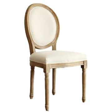 Cheap price comfortable cushion Wedding wood louis dining chair Round Back Wood Dining Chair for banquet