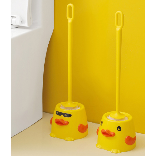 Yellow Duck Cute Toilet Brush Set with Holder