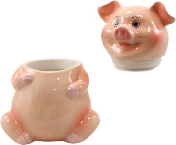 Ceramic Cookie Jar with Airtight Lid - Pig Figurine Design for Kitchen Decor