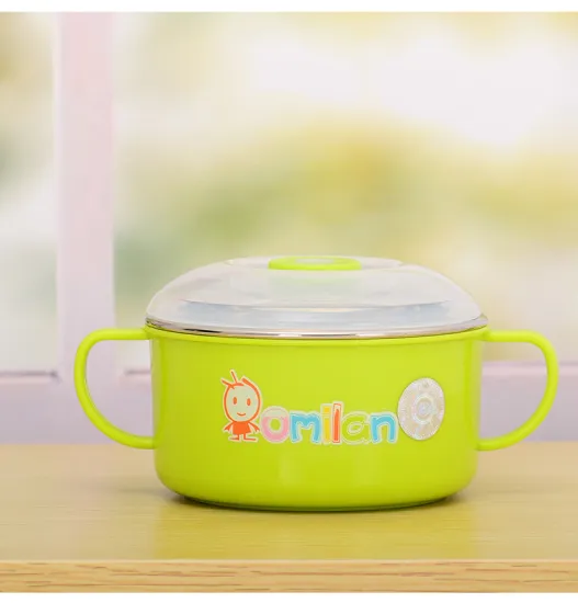 Good Quality Best Selling Children Gift Ears Catoon Stainless Steel Soup Bowl