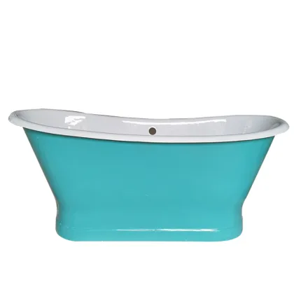 Princess Pink Cast Iron Freestanding Bateau Hot Tub for Girl's Bathroom