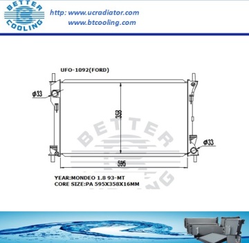 Radiator untuk Ford Mondeo MT 1.8 93