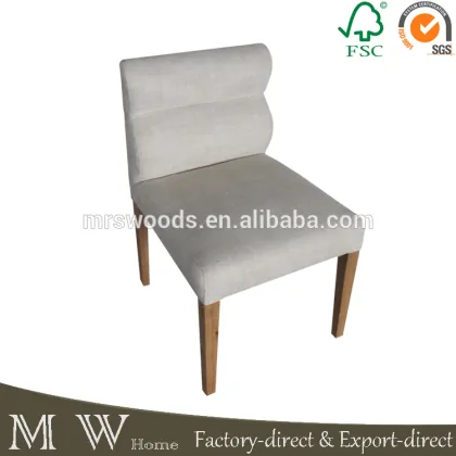 french solid oak wood chair, linen upholstery chair, wood solid chair