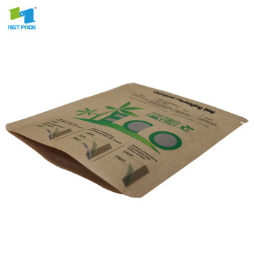 Almidón de maíz 100% biodegradable 3 bolsa de cremallera con sello lateral