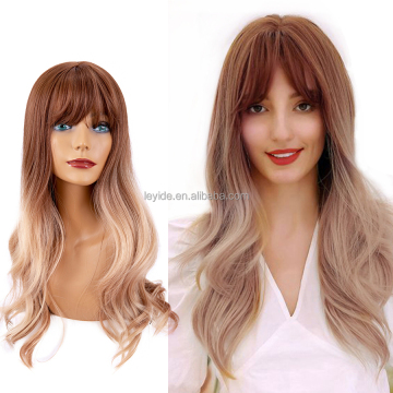 AliLeader 24" High Quality Premium Gradient Heat Resistant Fiber Long Water Wave Synthetic Hair Wig with Natural Hairline