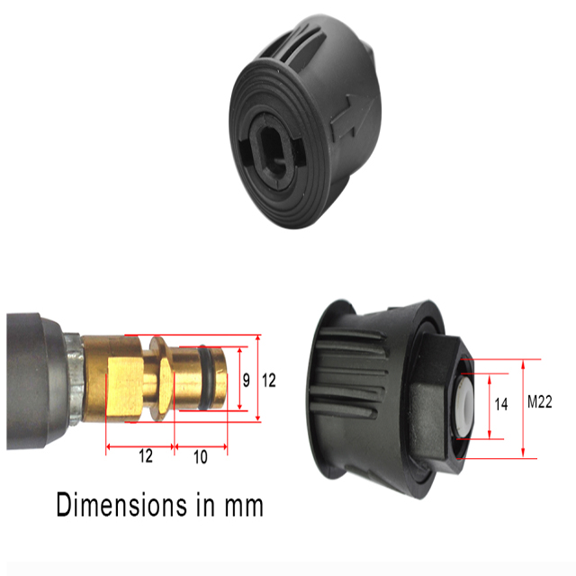 Druckabschreibungsschlauchanschluss M22 Power Wascher -Stecker -Adapter -Konverter für Hochdruck -Waschmaschineschlauch