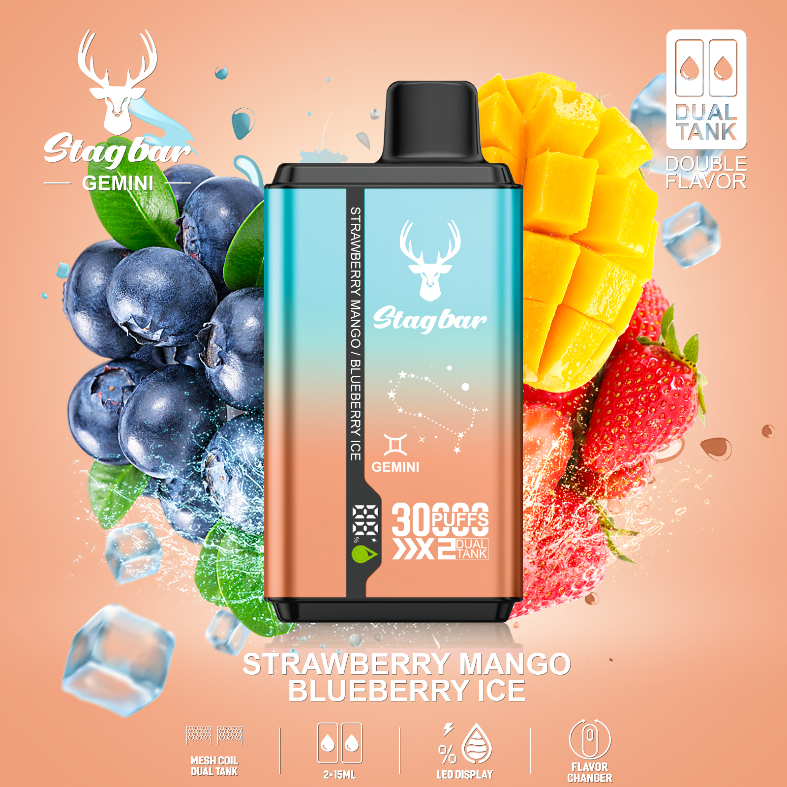 Stagbar Gemini 30K Puffs Grosir Vape