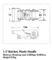 Fibbia a cricchetto con impugnatura in plastica da 1,5 pollici con capacità 3000KG