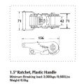 1.5 인치 플라스틱 손잡이 래치 버클 3000KG 용량