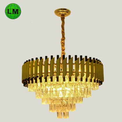 Black Gold LED Family Modern Crystal Chandeliers