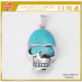 Colgante de aleación de calavera de piedra semipreciosa turquesa