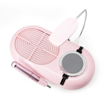 High Speed 60W Pink Nail Drill Machine with Gel Polish Cleaner and Dust Collector for Nail Salons