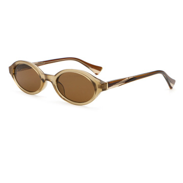 Translucent Neo-Retro Segmented Oval Color-Block Sunglasses