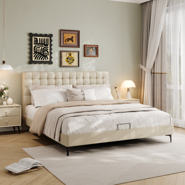 Cadre de lit king size minimaliste pour les chambres et les hôtels modernes