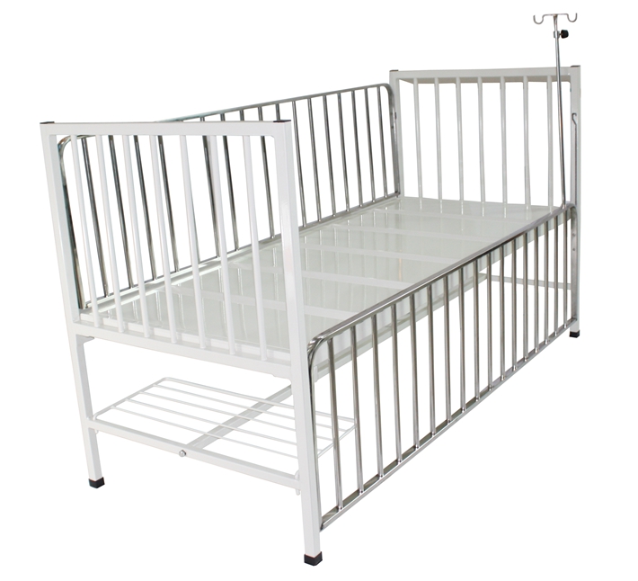 Fixed Height Baby Crib with Large Cupboard