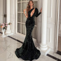 Women&#39;s One Shoulder Cutout Formal Sequin Prom Dress