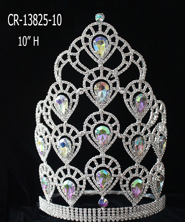 New Fashion AB Rhinestone Heart Pageant Crowns