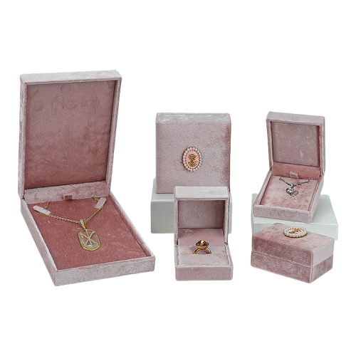 High-end Velvet Jewelry box gold with logo