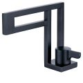 Simple matte black hollow design single hole faucet