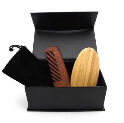 High Quality Sandlewood Wood Beard Combs and Brushes Grooming Set
