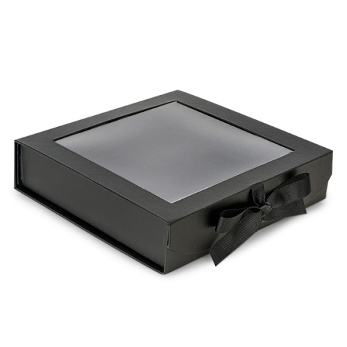 Cheap foldable flat cardboard gift box with window