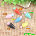 10Pcs Cute Simulation Jelly Cherry Carrot Embellishment Flatback Resin Cabochon DIY Mobile Phone Bows Scrapbooking Decoration