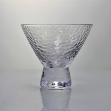 Hammer Embossed Crystal Cocktail Stemless Martini Glass