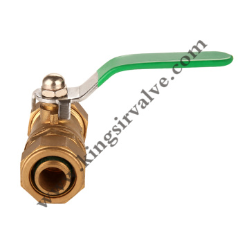 Green handle brass ball valve