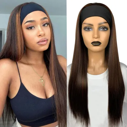 human hair feeling japanese kaneka fiber water wave headband wig, synthetic water wave wig with headband