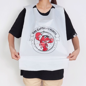 In Stock Disposable Plastic Apron with Restaurant Lobster Bib for Adults