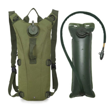 Lightweight Tactical Green Camo Backpack for Camping, Hiking, and Fishing with Hydration Bladder