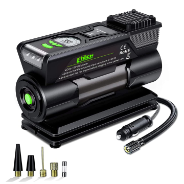 DC 12V High Pressure Auto Tire Inflator: 35L/MIN Air Compressor with LED Light for Vehicle Tires