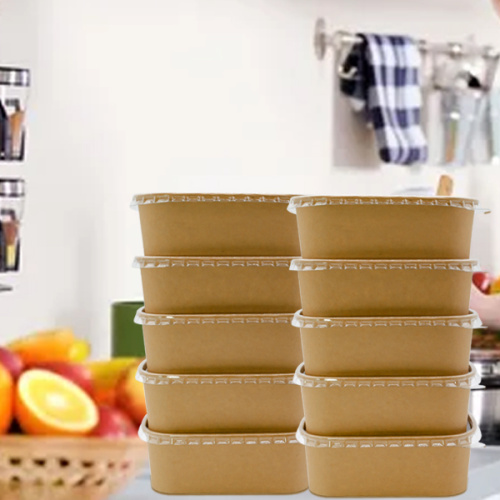 Biodegradable Kraft Paper Rectangular Bowl