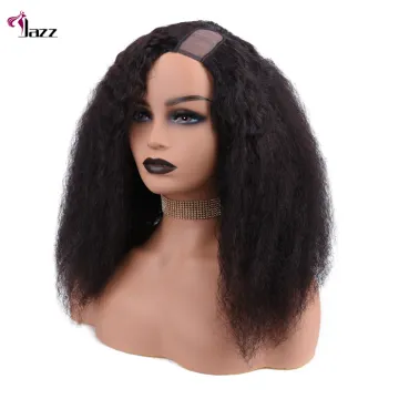 kinky straight u part human hair wigs for black women
