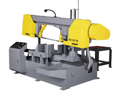 Horizontal degree mitre band saw machine